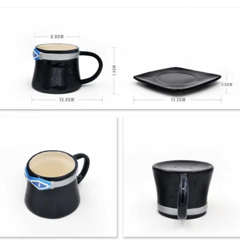 Anime One Piece Cosplay Ceramics Mug Water Cup Creative Luffy Ace Sabo Three Brothers Hat Shaped Coffee Milk Cup Ornament Gifts