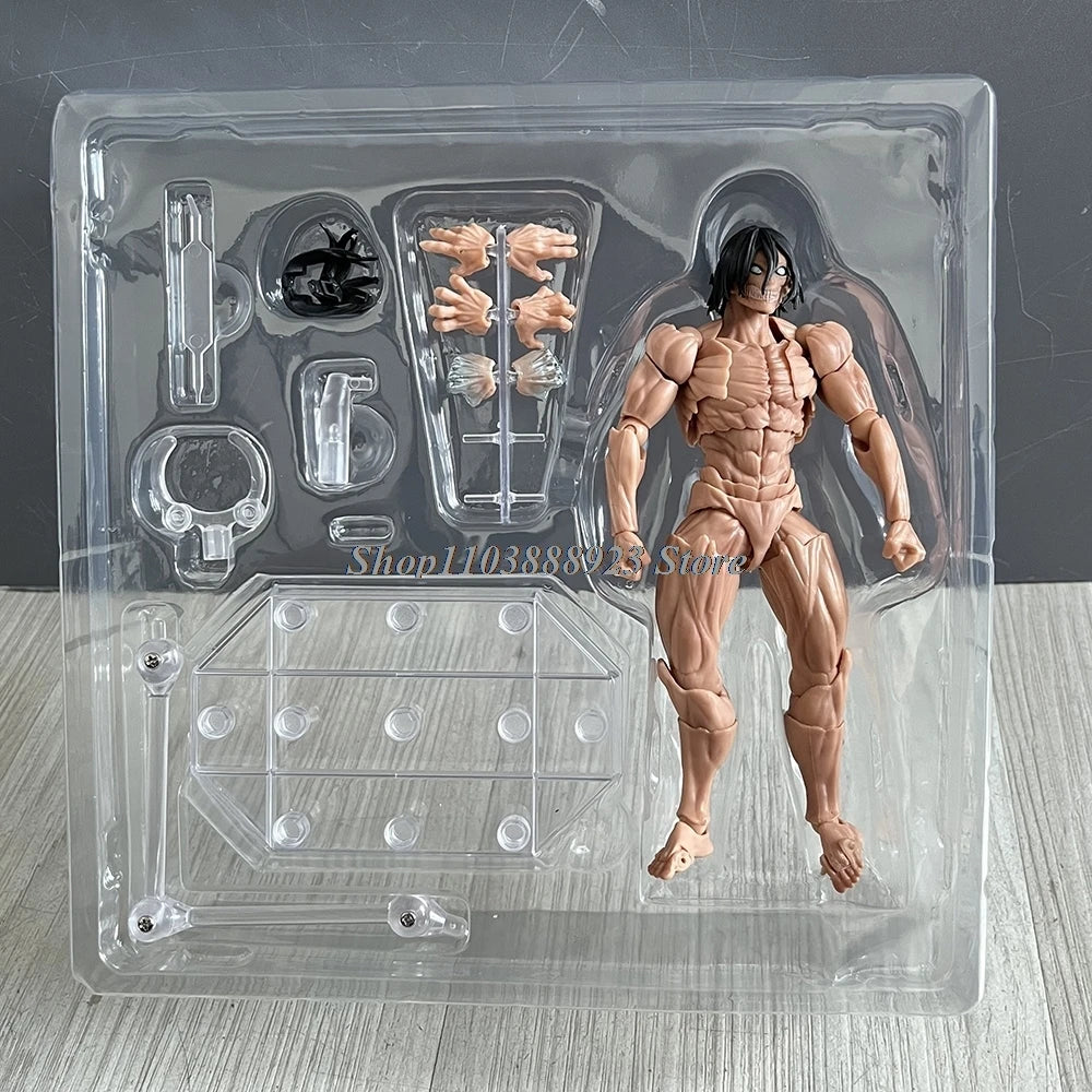 Revoltech Attack On Titan Eren Jaeger Action Figure Anime AMAZING YAMAGUCHI Model Doll Statue Joint Movable Movie Toys Gifts