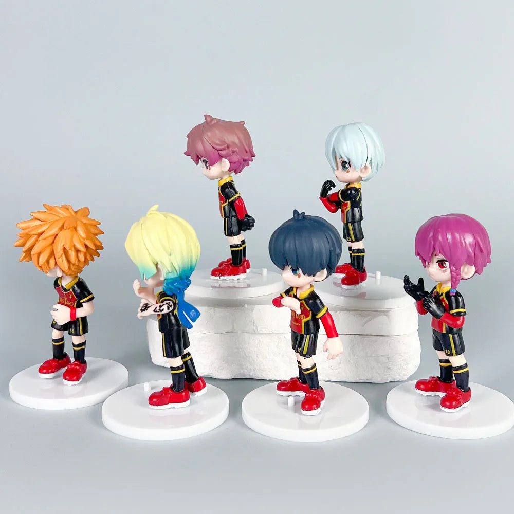 6pcs/set BLUE LOCK Figure Model Toys About 8 cm Isagi Bachira Chigiri Ness Hiori Nagi Reo Kaiser