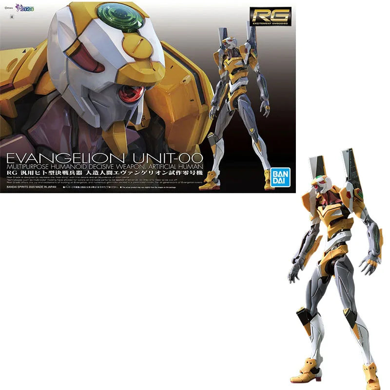 Bandai Genuine RG EVANGELION UNIT-00/01/02/03/04/06/08a WEAPO SET Anime Action Figure Collectible Assembly Model Toys Children