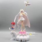 New 37cm Anime Sailor Moon Figure Tsukino Usagi Sailor Universe Scene Model Dolls Wedding Dress Gk Action Figurines Toys Gifts