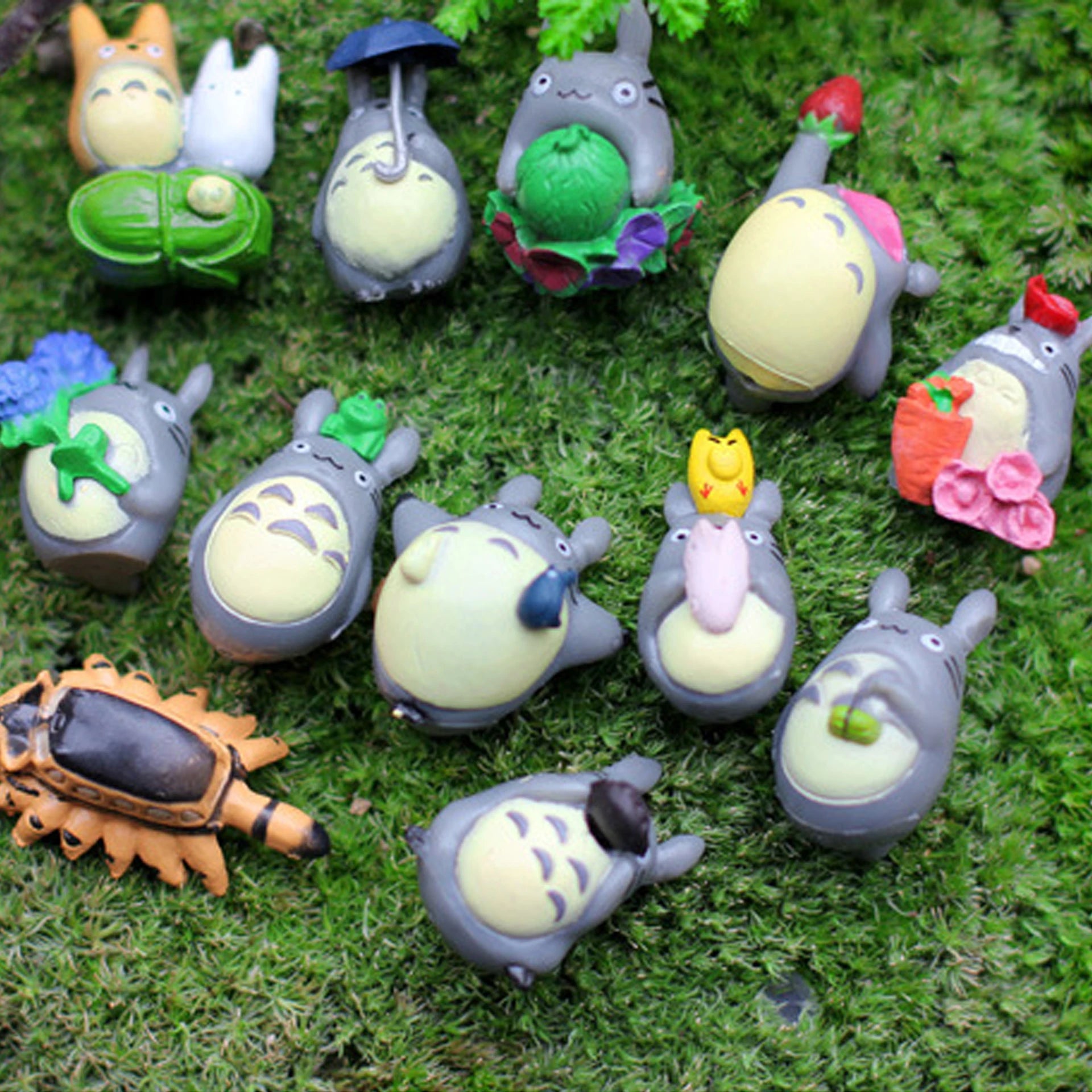 1-12pcs Anime Miyazaki Hayao Series Totoro Figure Mini Statue Cute Toys Room Ornaments Pvc Figures Toy Kid Gifts Collecctibles