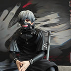 20cm Ken Kaneki Sitting Figure Tokyo Ghoul GK Replaceable Double Head Double Arms Statue With Base Anime Model Toy Deco Boy Gift