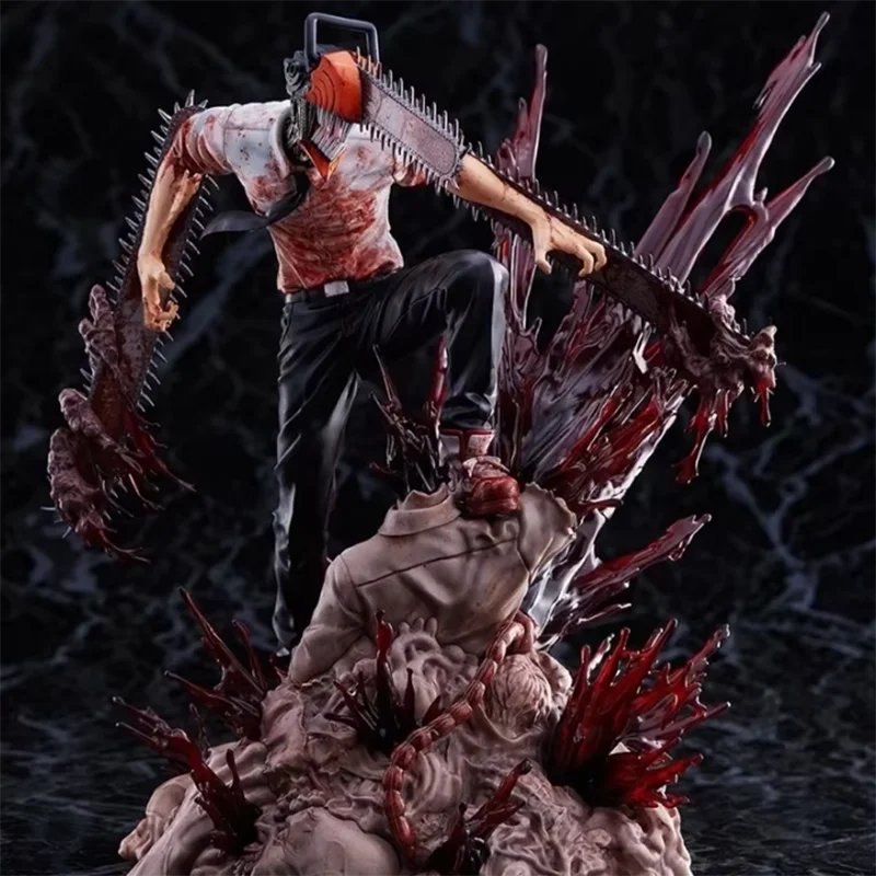 In Stock Figure Chainsaw Man Denji Pochita Fit Standing Position Fighting Model Toy Pvc Boxed  Gift Sculpture Ornaments Genuine
