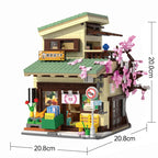 Cada LED City Japanese Style Grocery Store House Building Blocks Double Decker Duplex Architecture Bricks Toys for Kid Gifts