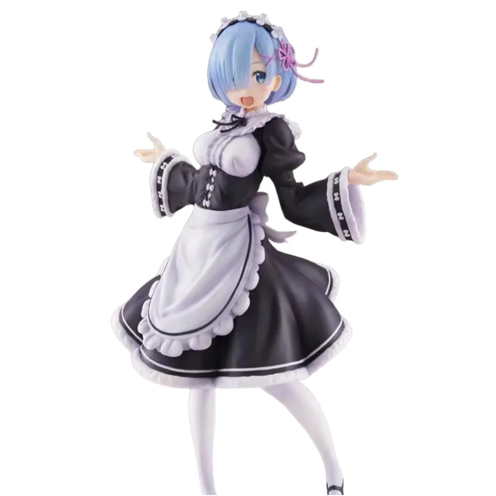In Stock TAITO Original Anime Figure 27cm Re:Life In a Different World From Zero Rem Winter Maid Desktop Model Toy Gifts