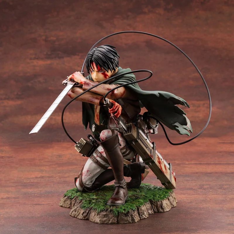 High-Quality Attack On Titan Action Figure Levi Blood Battle Model Anime Collectible Birthday Gift Anime Themed Toys & Hobbies