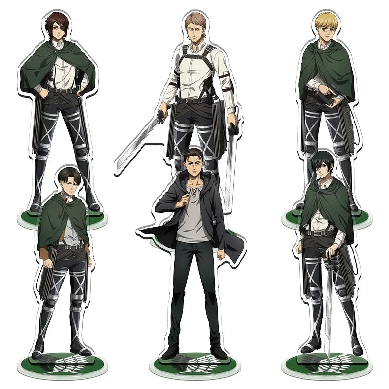 Attack on Titan Eren Jaeger Action Figure Toy Jean Hange Armin Mikasa Shingeki no Kyojin Acrylic Stand Model Doll For Exhibition