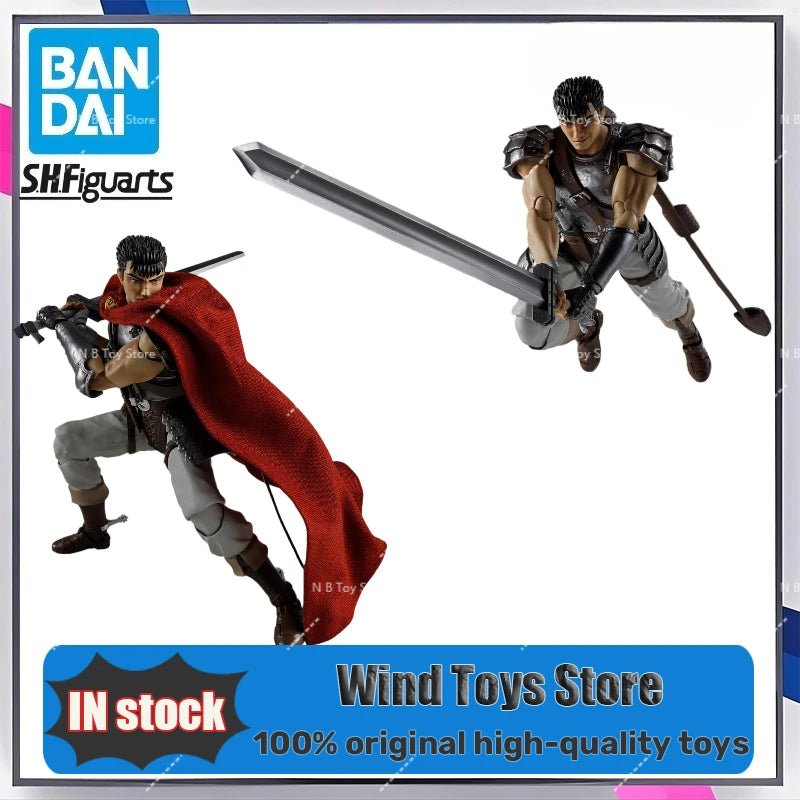 in Stock Original Anime Figure Bandai Berserk Guts S.H. Figuarts Action Figure SHF Toys Collector Model 16CM Doll Gifts