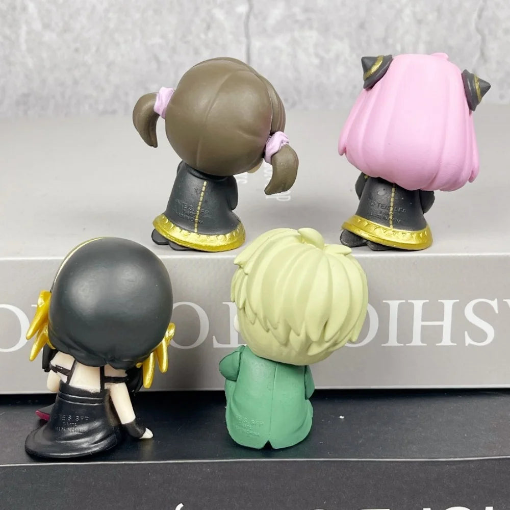 4pcs Cute SPY X FAMILY FigureSmall  Anya Sleeping Statues Anime Loid Forger Yor Figurine House Decoration Desk Accessories Gift