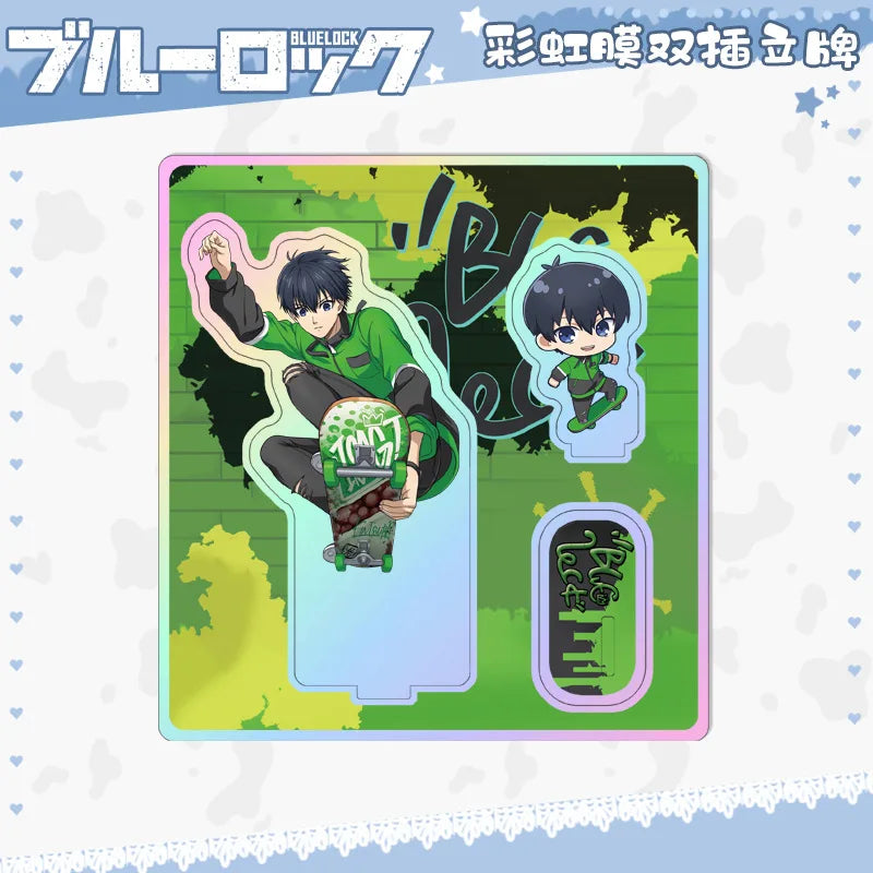 15cm Anime BLUE LOCK Figure Stand Model Isagi Yoichi Bachira Meguru Skateboard Birthday Tabletop Decoration Christmas Gift Toy