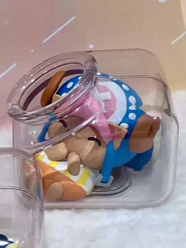 N Stock 100% Genuine Mh OnePiece Anime Figurine Pirate King Straw Hat Luffy Bottle Cat Goodnight Series Blind Box Cute Gift