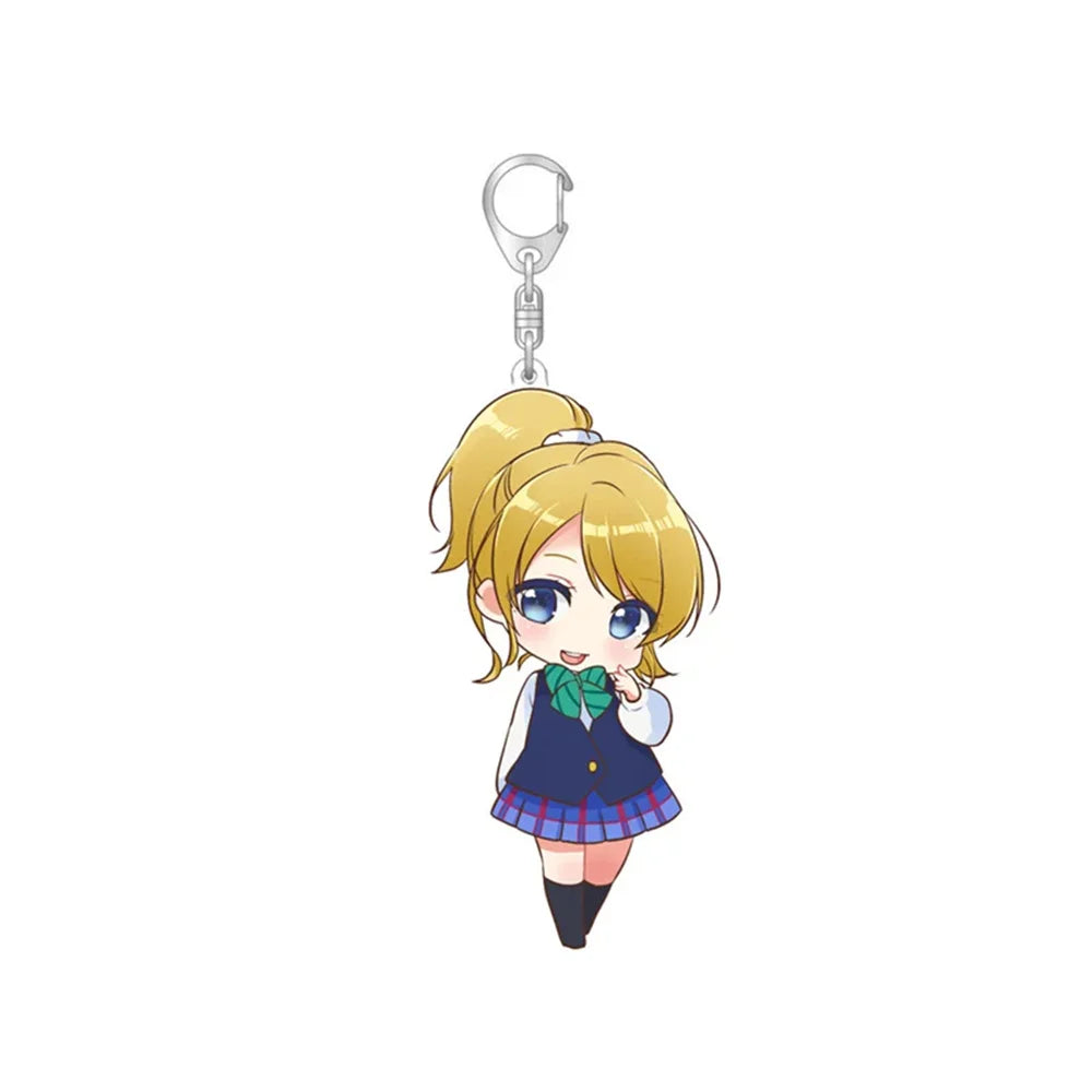 6CM Anime Love Live Keychain Kotori Minami Nico Yazawa Girl Figure Acrylic Pendant Key Ring Holder Accessories for Otaku Gift