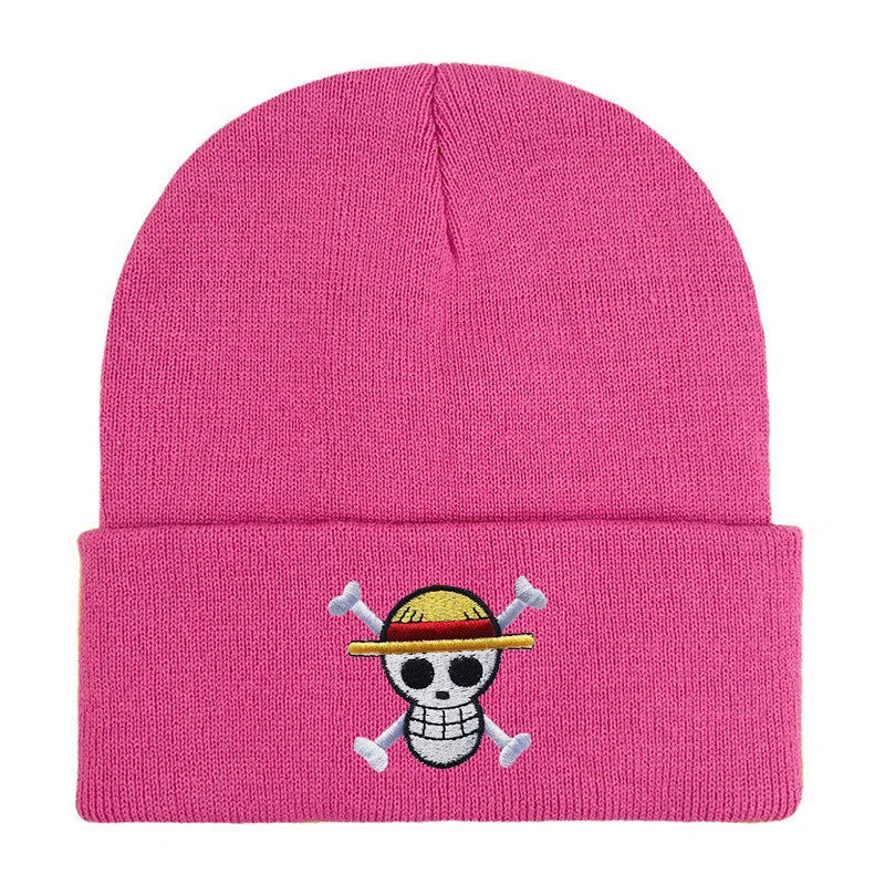 One Piece Knitted Hats Luffy Zoro Skull Embroidery Caps Fashion Men Women Winter Warm Beanie Cartoon Anime Bonnet Accessories