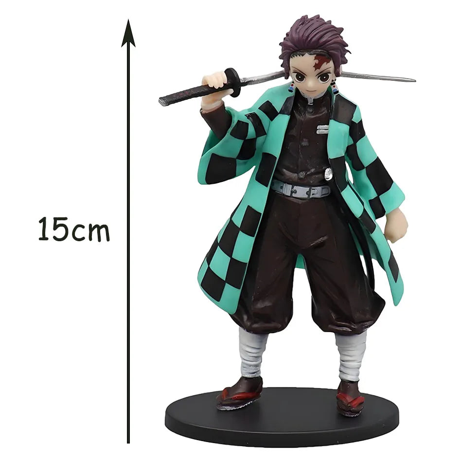 Demon Slayer Anime Action Figure - Kamado Tanjirou with Agatsuma Zenitsu And Nezuko PVC Model Toys Kimetsu No Yaiba Warriors