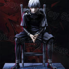 In Stock 19CM Ghoul Anime Figure Kaneki Ken Figurine Sitting Posture 2 Heads Arms PVC Statue Decor Collection Model Gift Toys