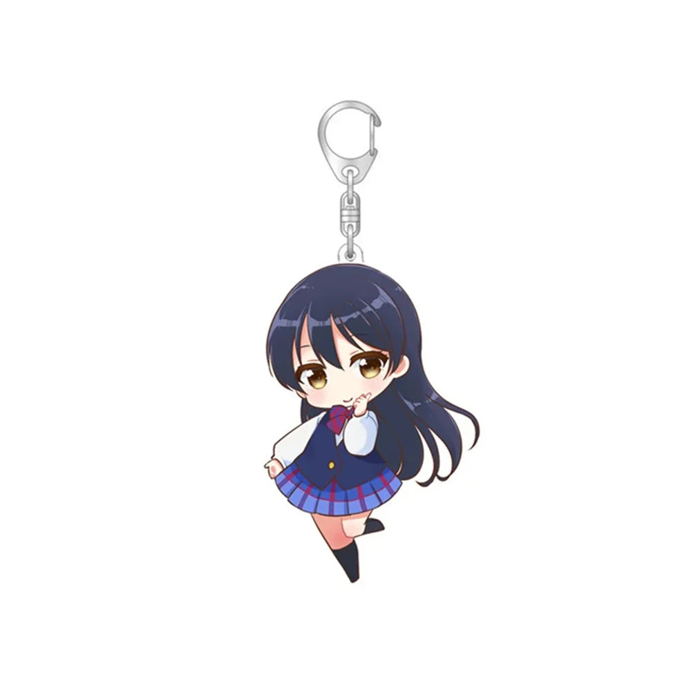 6CM Anime Love Live Keychain Kotori Minami Nico Yazawa Girl Figure Acrylic Pendant Key Ring Holder Accessories for Otaku Gift