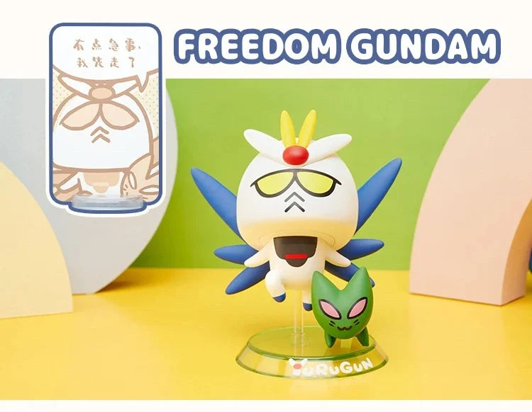 Bandai Gundam Action Figures Model YuRuGun ZAKU Char's ZAKU GM DOM SAZABI JUSTICE FREEDOM EX CASHAPON Q-version Gundam Original