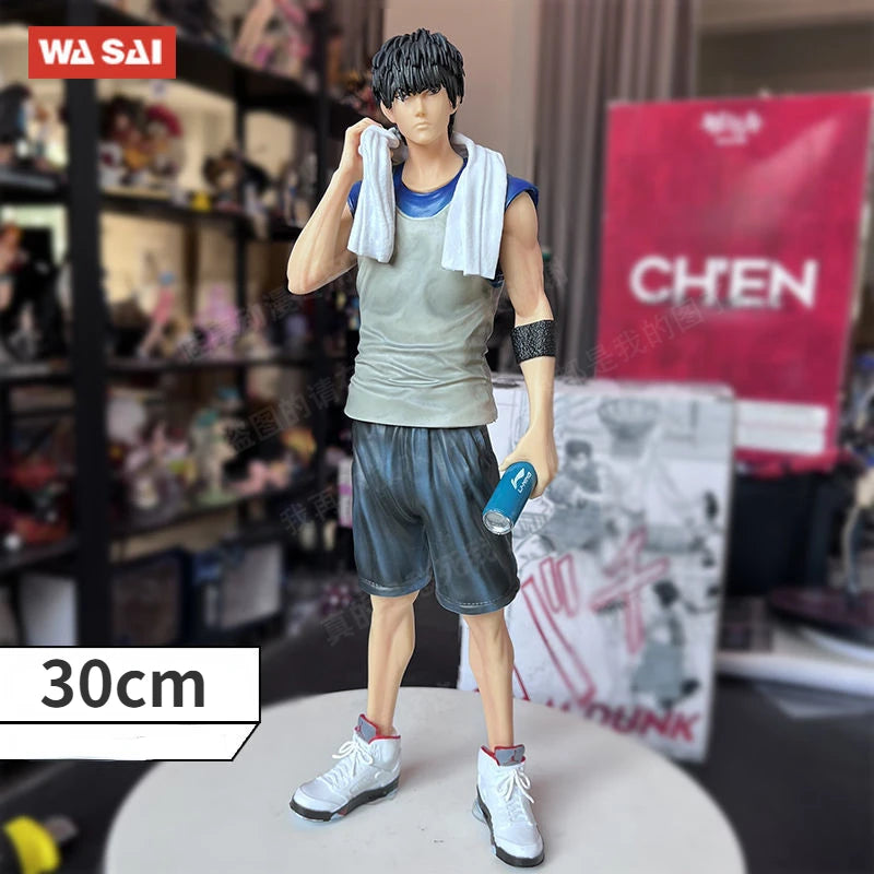 2022 New Anime SLAM DUNK 30cm Kaede Rukawa Anime Action Figure Bath Wipe Sweat Take Kettle Figure Model Doll Collection Toys