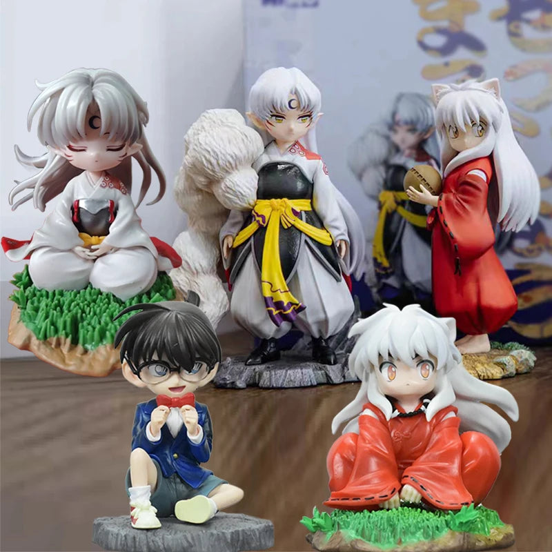 Anime Cute Inuyasha Childhood Toys Sesshoumaru Action Figures Detective Conan Edogawa Figures Model PVC Collectible Toys Gift