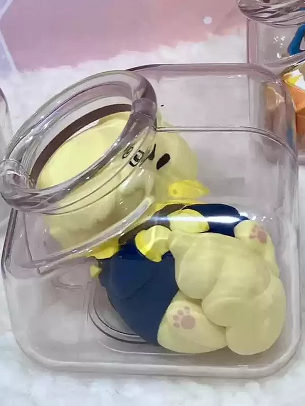 N Stock 100% Genuine Mh OnePiece Anime Figurine Pirate King Straw Hat Luffy Bottle Cat Goodnight Series Blind Box Cute Gift