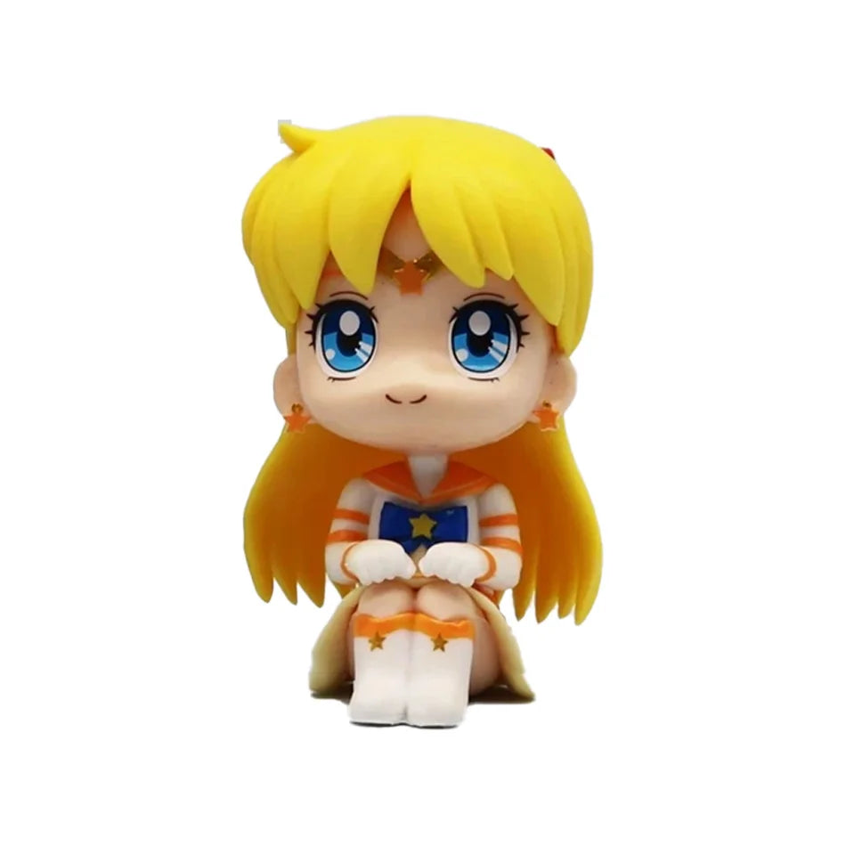 6 PCS/Set Pretty Guardian Sailor Moon 7cm Anime Figure Tsukino Usagi Chibiusa Hino Rei Kino Makoto Figurine Kids Toy