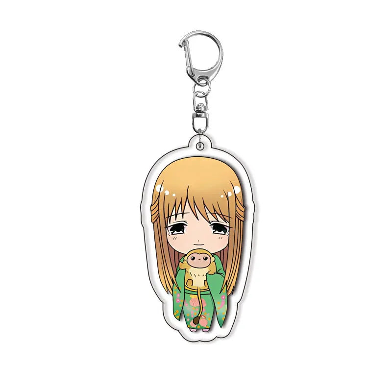 Fruits Basket Anime Acrylic Keychain Lovely Bag Charm Pendant Gift Fun Key Chain Cute Souvenir Creative Llavero Friend Kingring