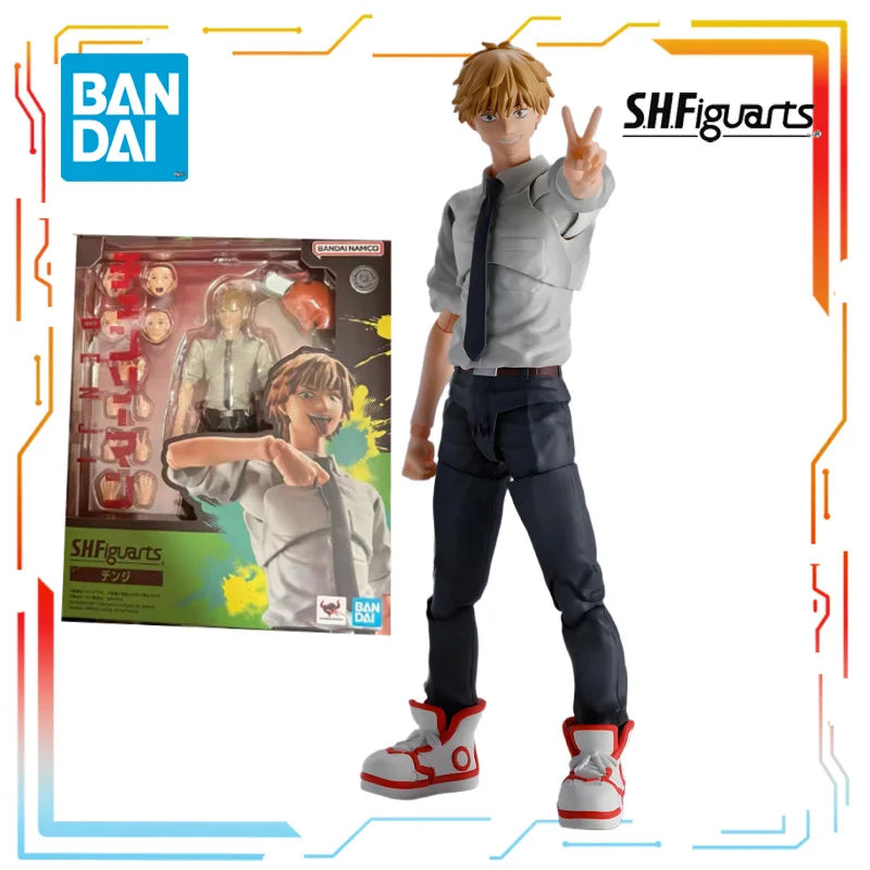 Authentic Straight Hair Bandai Original SHF Action Figure Chainsaw Man Anime Action Figure Model Toys Model Boys' Holiday Gifts