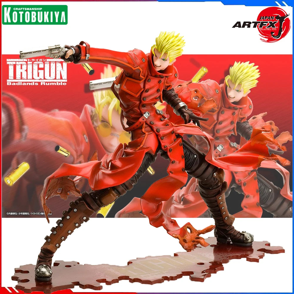 100% Original in Stock Kotobukiya ARTFX J Trigun: Badlands Rumble Vash The Stampede Anime Figure Collection Series Model Toys