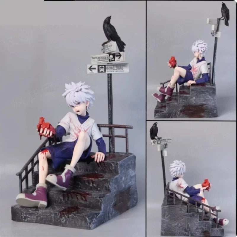 Hunter X Hunter Redstone Killua Zoldyck Anime Peripheral Anime Figure Desktop Ornament Statue Boy Collectibles Birthday Gift