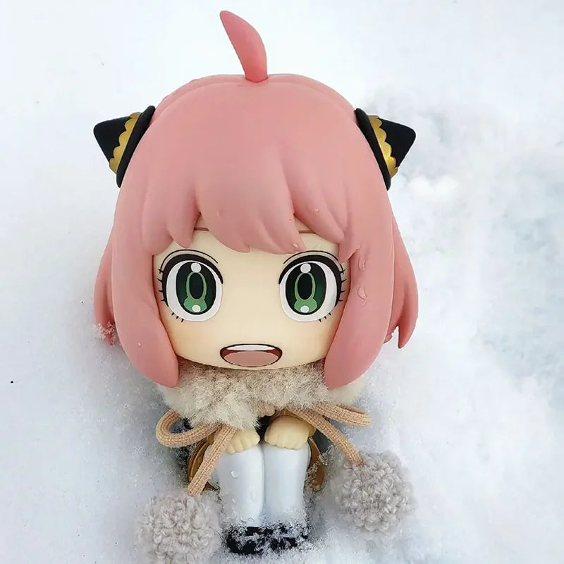 13cm Spy Family Anime Peripheral Statue Anya Cosplay Figure 2d Double-Ended Interchangea Model Desktop Decoration Gifts