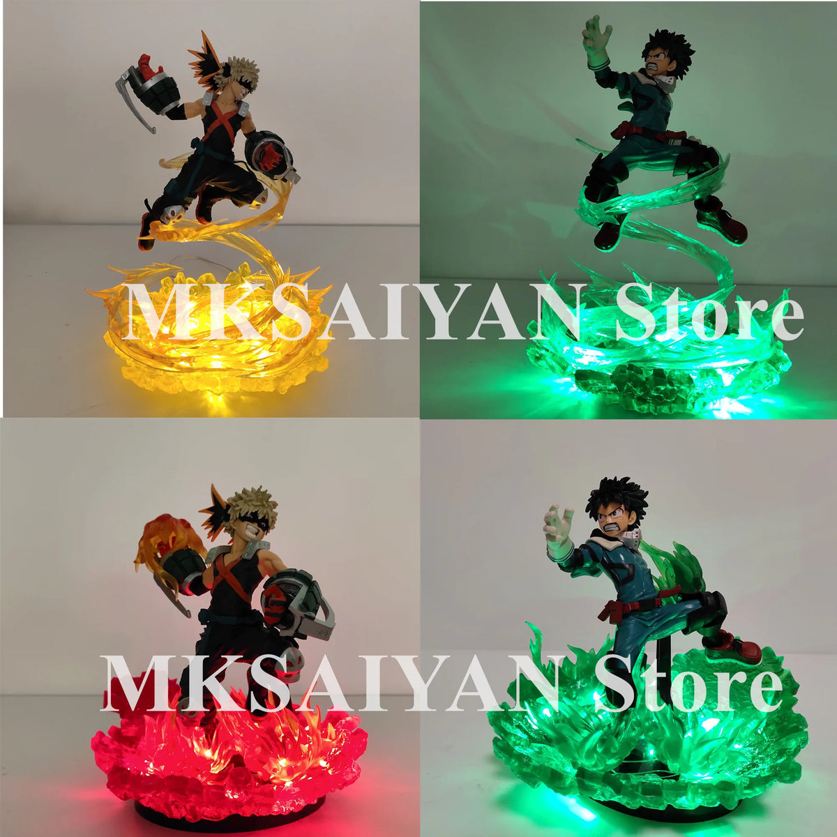 Anime Figure My Hero Academia Midoriya Izuku Bakugou Katsuki DEKU Toy PVC Model Collection DIY Effection Led Light Action Figure