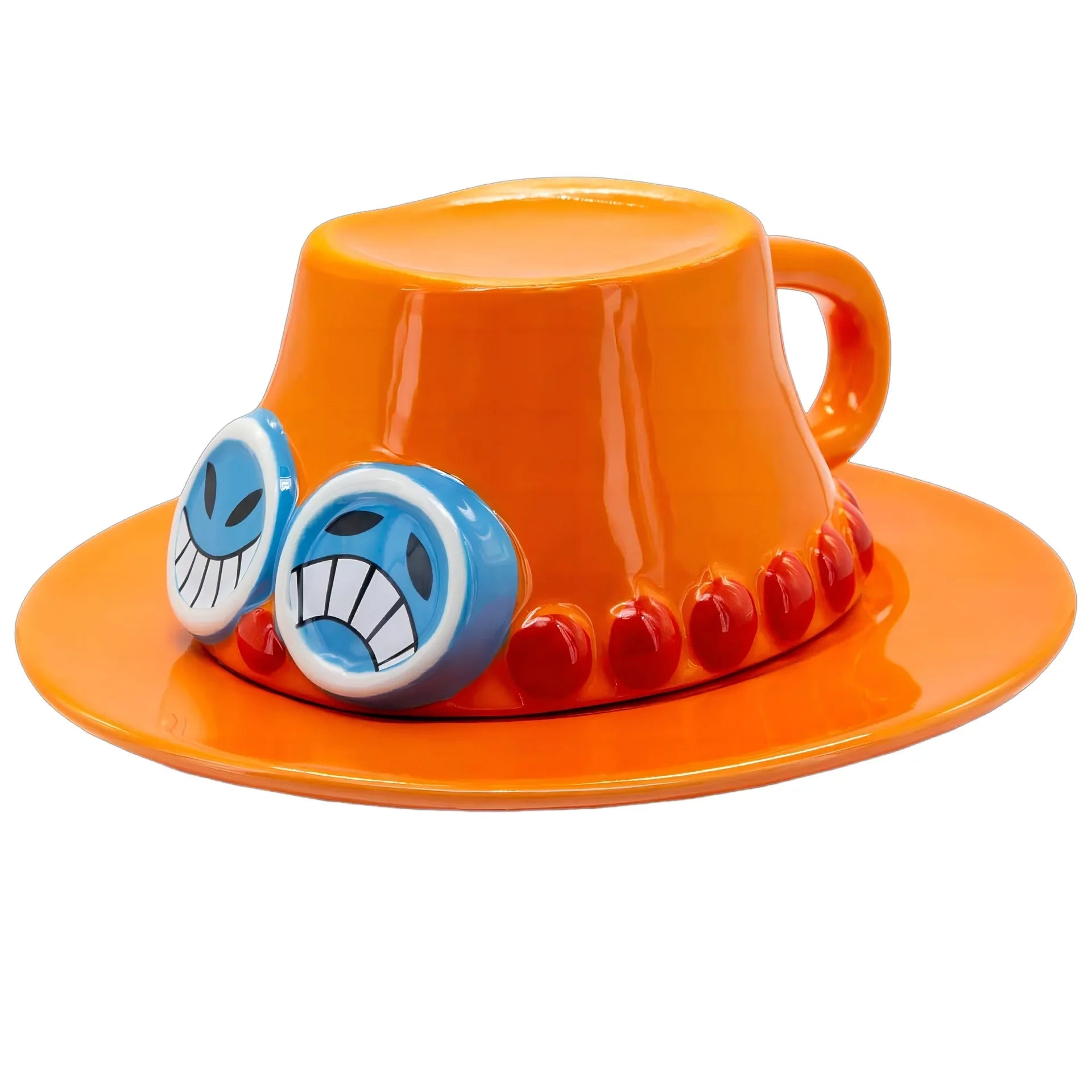 Anime One Piece Cosplay Ceramics Mug Water Cup Creative Luffy Ace Sabo Three Brothers Hat Shaped Coffee Milk Cup Ornament Gifts