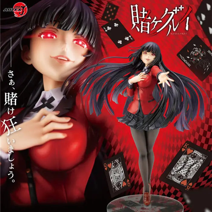 New Damomaru Kakegurui Artfx J Jabami Yumeko Changeable Posture Standing Collectible Action Figure Beautiful Girl Han Toynew