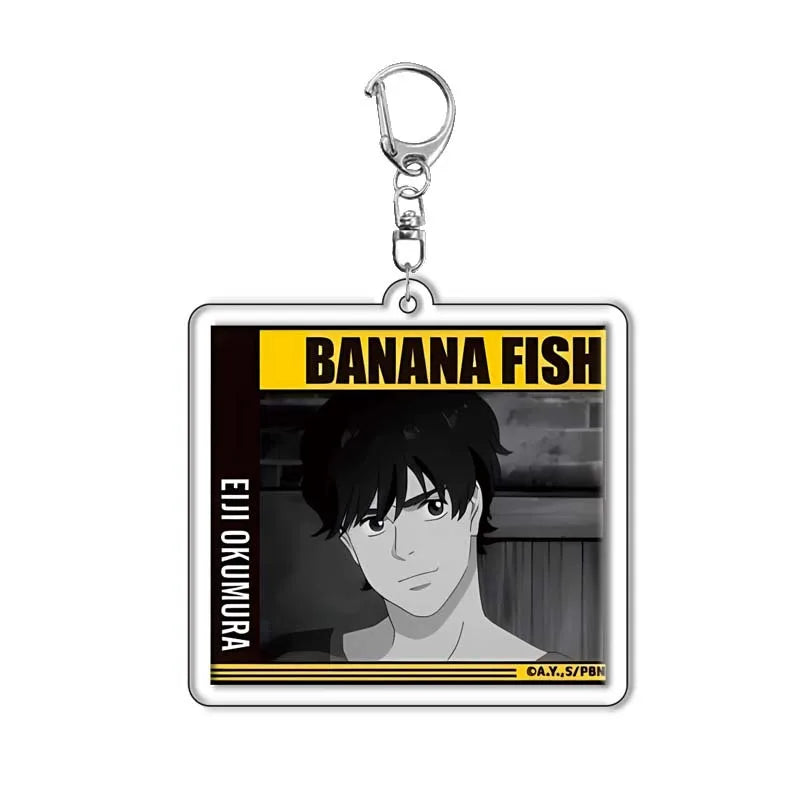 Anime Cartoon Banana Fish Figure Characters Acrylic Keychain Car Keychain Women Men Bag Accessories Charm Pendant Jewelry Gifts