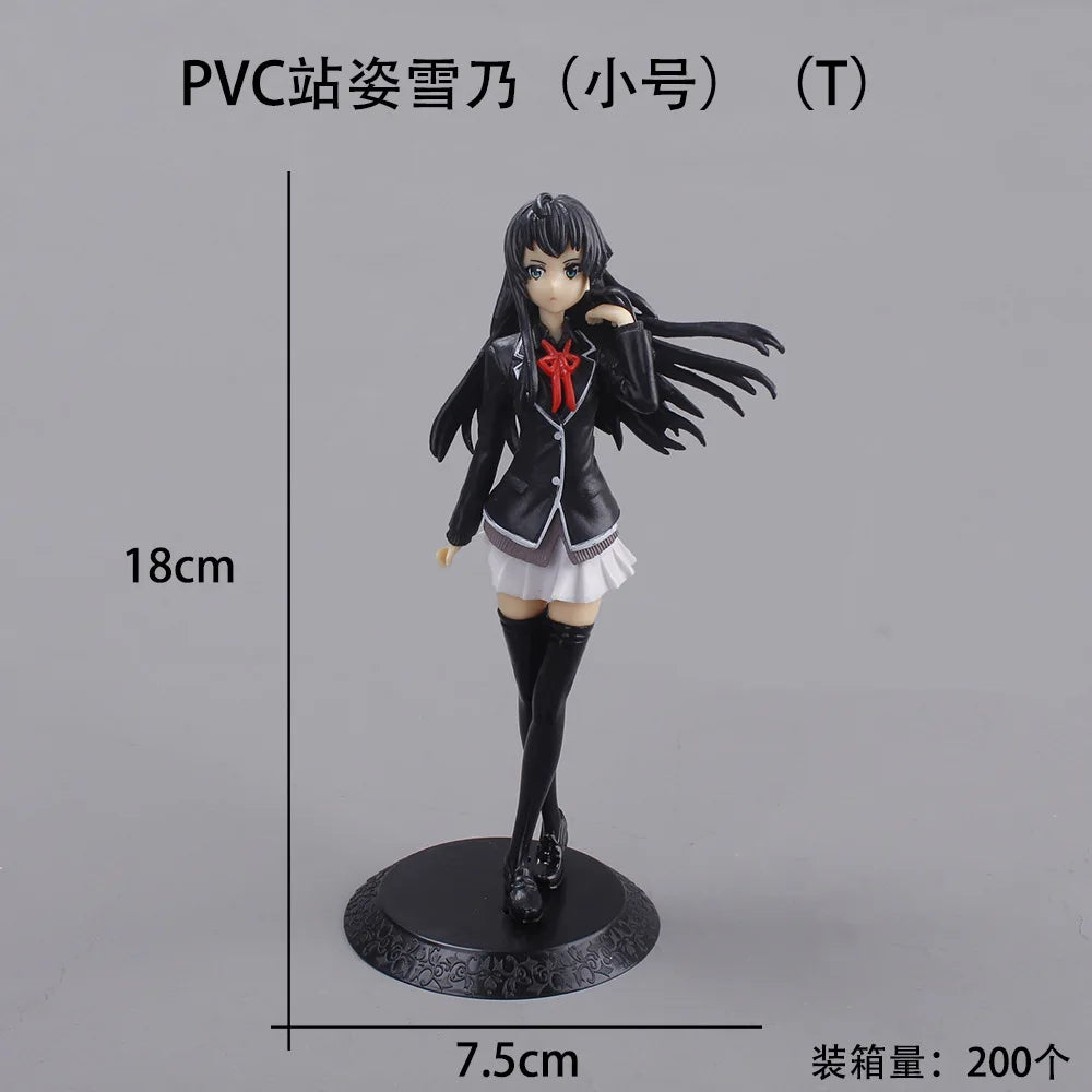 18CM Anime Yahari Ore no Seishun Love Comedy wa Machigatteiru Kan Figure Yukinoshita Yukino Figure School Clothes Ver Model Toy