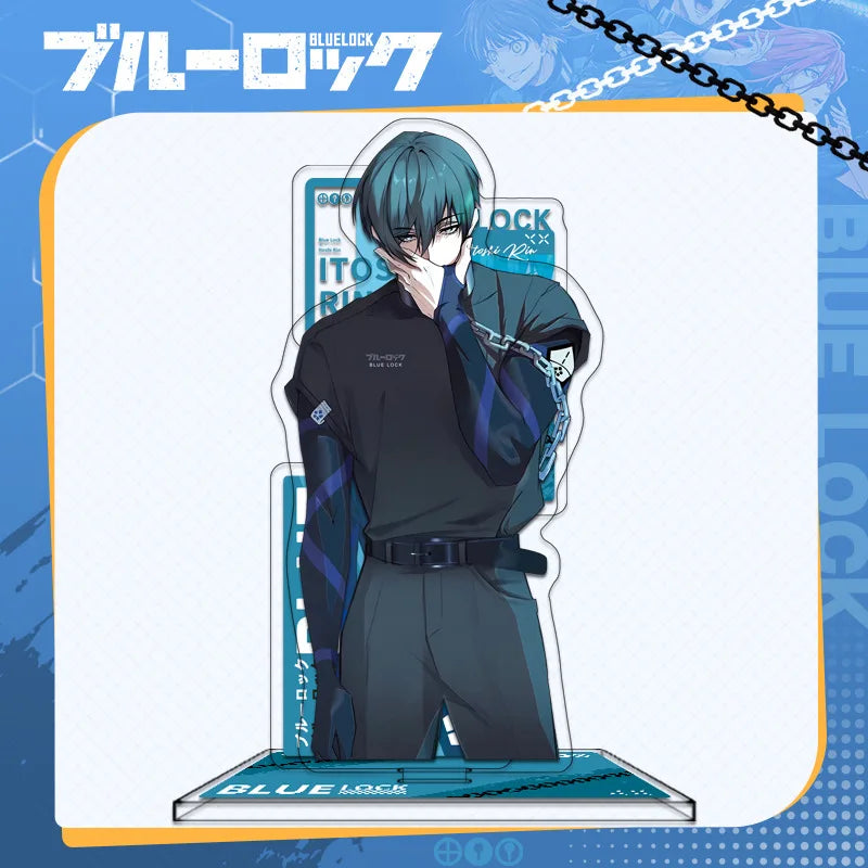 15cm Blue Lock Anime Peripheral Figure Isagi Chigiri Bachira Nagi Karasu Acrylic Stand Figure Desk Ornament Model Toy Kids Gift