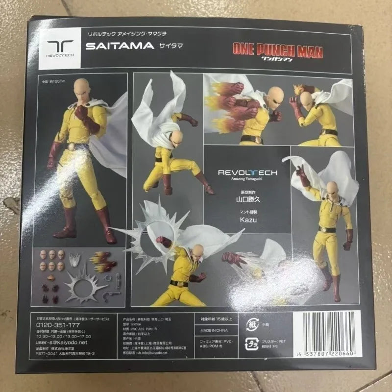 In Stock Kaiyodo One Punch Man Saitama Figure Amazing Yamaguchi Revoltech Saitama Action Figures Collectible Model Toys Gifts