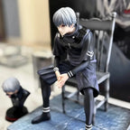 Tokyo Ghoul Ken Kaneki 20cm Sitting Figure Dual Head & Arm Replaceable Statue With Base PVC Anime Model Collectible Toy Boy Gift
