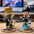 In Stock Original Mob Psycho 100 Anime Figures Gk Reigen Arataka Q Edition Kawaii Model Doll Desktop Ornaments Collectible Toy