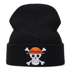 One Piece Knitted Hats Luffy Zoro Skull Embroidery Caps Fashion Men Women Winter Warm Beanie Cartoon Anime Bonnet Accessories