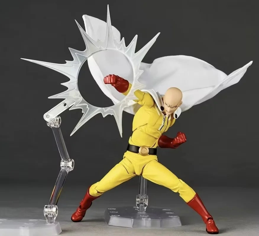 One Punch Man Saitama Amazing Yamaguchi Revoltech Saitama In Stock Anime Action Collection Figures Model Toys Xmas Gifts
