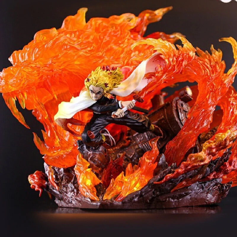 Demon Slayer Rengoku Kyoujurou Agatsuma Zenitsu Kochou Shinobu Multi Headed Carving Garage Kit Decorative Desktop Ornament Model