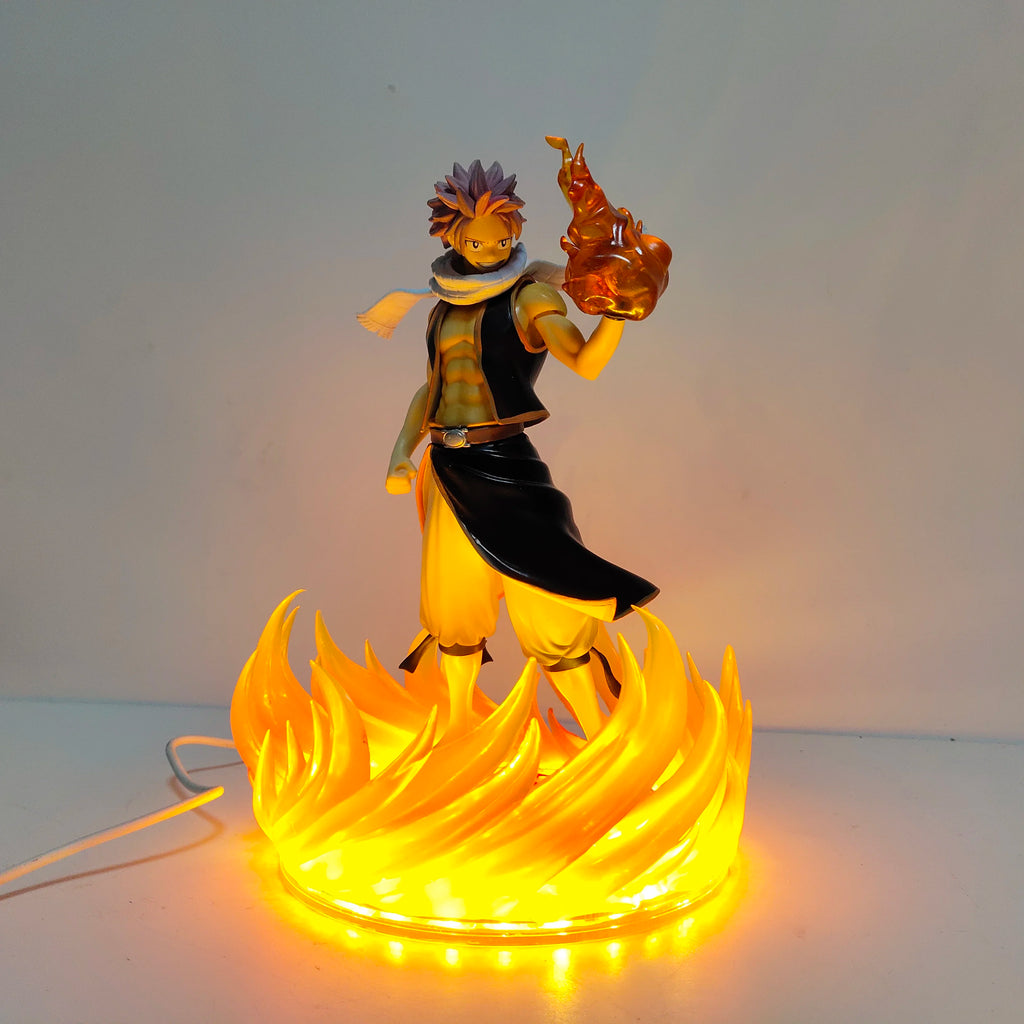 FAIRY TAIL Anime Natsu • Dragneel Led Lamp Bulb Action Figures Model Figurine Figure & Base & Lamp DIY Toys Collection