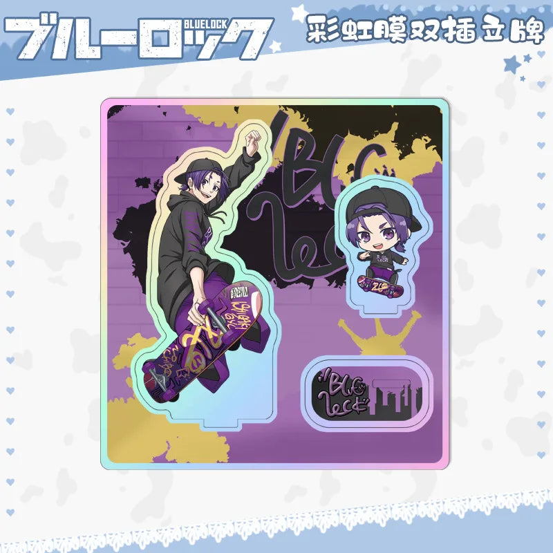 15cm Anime BLUE LOCK Figure Stand Model Isagi Yoichi Bachira Meguru Skateboard Birthday Tabletop Decoration Christmas Gift Toy