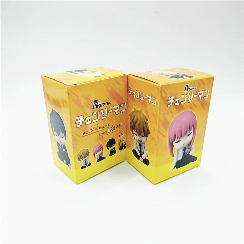 Anime Chainsaw Man Toy Shoulder-Back Sleeping Style Denji Hayakawa Aki Power Character Model Children Boy Girl Holiday Gift