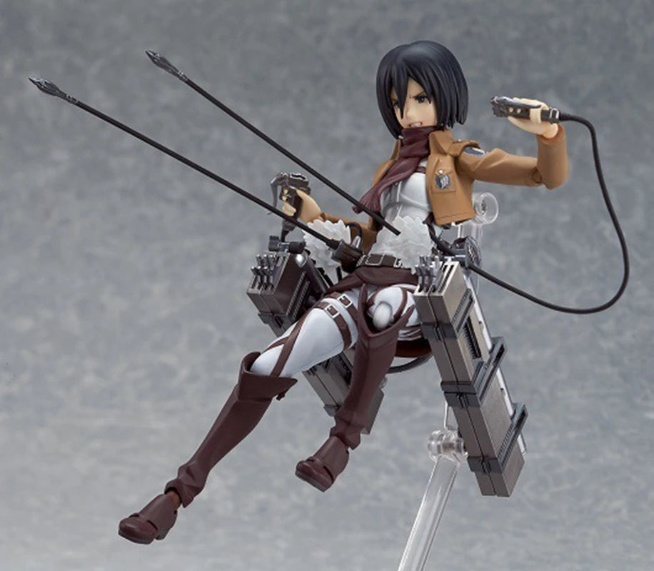 Anime Figure Attack On Titan Mikasa·Ackerman Standing Holding Sword Detachable Model Toy PVC Collection Desktop Ornaments 19CM