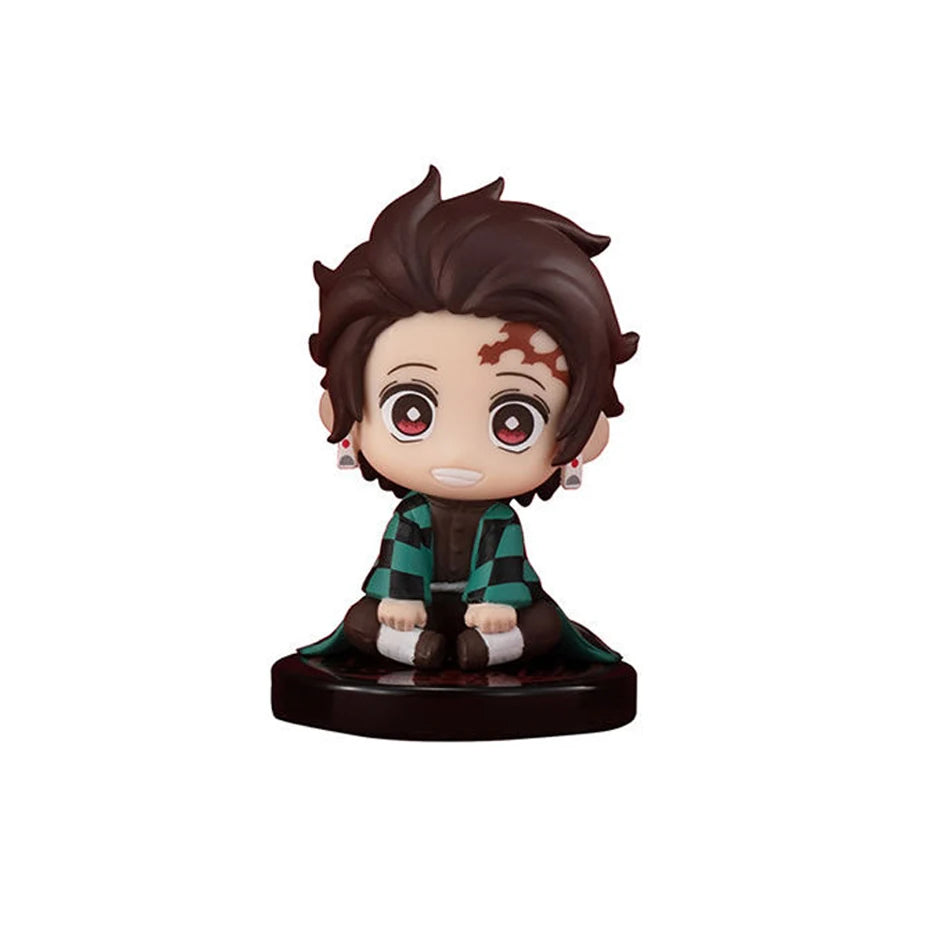 Q Posket Demon Slayer Figure Wholesale Mini Figurine 5cs 10Pcs 15Pcs Sets Kimetsu No Yaiba Small PVC Dolls Desktop Decoration