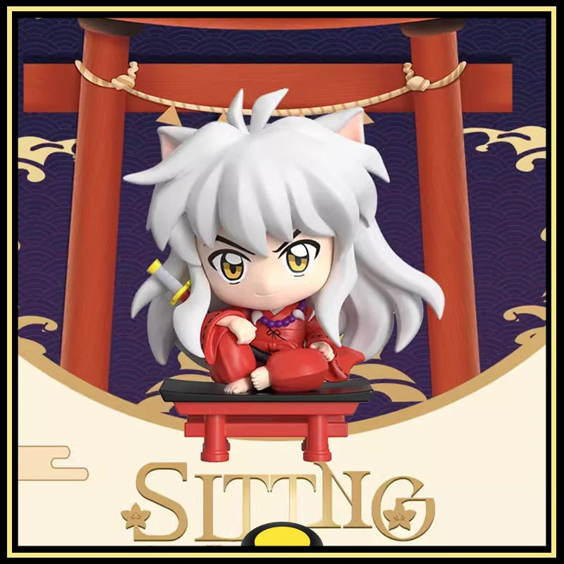 Inuyasha Action Figure Model Sitting Series Anime Peripheral Products Kagome Kikyo Sesshoumaru Rin Gashapon EX CASHAPON ORIGINAL