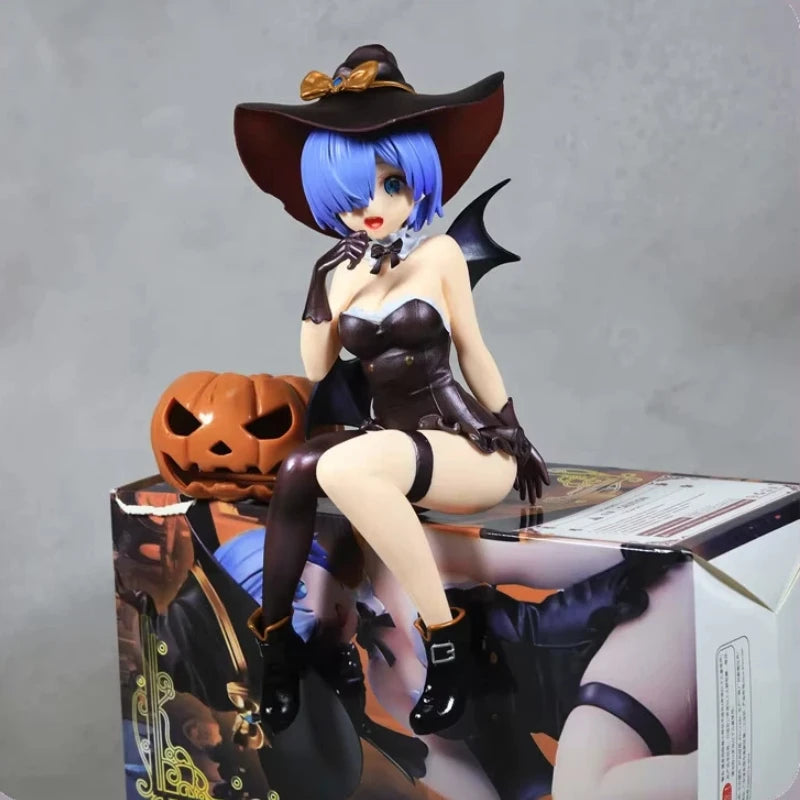 Re:Zero Rem Halloween Magic Night Enchantress 18cm Anime Action Figure Collectible Toy Statue for Desktop Decoration